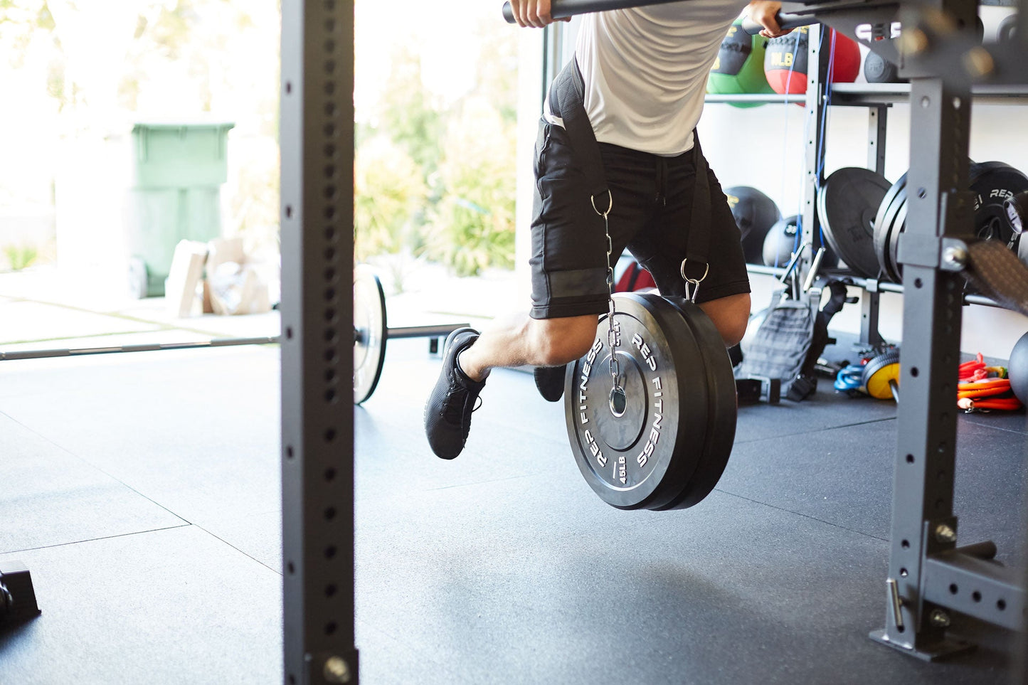 Athlete using the REP Dip Belt to perform weighted dips from Rep Fitness UK | Shop Best Premium Gym Equipment for Home & Commercial Use Online