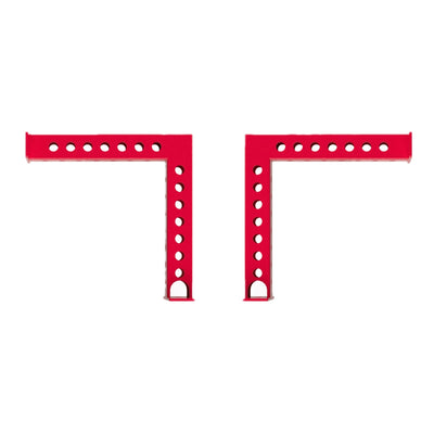 Red L-shaped steel crossmembers for modular rack and storage configurations from Rep Fitness UK | Shop Best Premium Gym Equipment for Home & Commercial Use Online