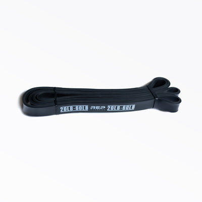 Black x-light elastic resistance bands in different sizes and colours for strength and mobility training from Rep Fitness UK | Shop Best Premium Gym Equipment for Home & Commercial Use Online