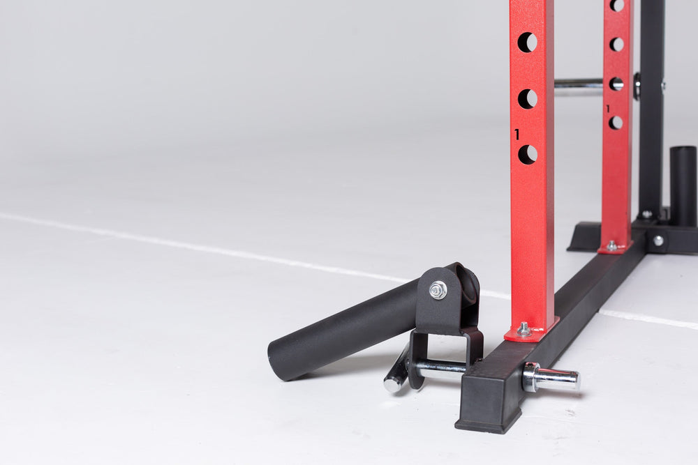 Landmine Attachment on the Base of a Power Rack, Landmine attachment for PR-5000 power rack REP Fitness UK, easy-to-use, secure, heavy-duty, Easy to install, secure, and rack-protective design for safe, stable upper body strength training from Rep Fitness UK | Shop Premium Gym Equipment for Home & Commercial Use Online | Best Online Gym Equipment UK