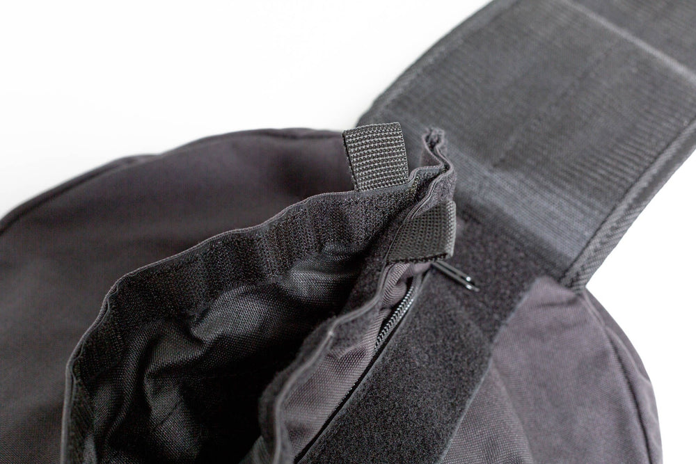 Stone Sandbag filler bag opening -  inside the Stone Sandbag for Strongman training — heavy-duty, triple-stitched sandbags with reinforced seams and zipper for strength exercises like stone carries, cleans, presses, and squats. Available in 50lb, 75lb, 100lb, 150lb, 200lb and 250lb adjustable sizes from Rep Fitness UK | Shop Premium Gym Equipment for Home & Commercial Use, Best Online Gym Equipment UK