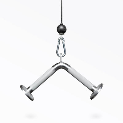 Tricep Pressdown Bar cable attachment with hard chrome finish and knurled grip from Rep Fitness UK | Shop Best Premium Gym Equipment for Home & Commercial Use Online