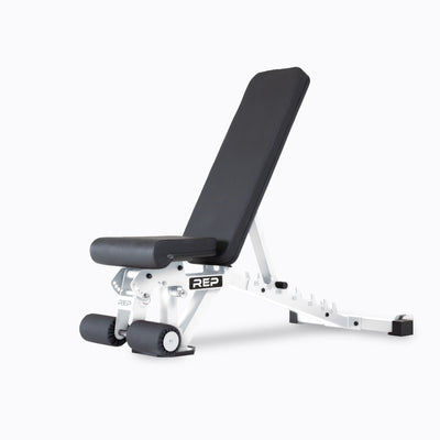 AB-3000 2.0 FID bench by REP Fitness featuring upgraded CleanGrip pads, reversible seat pad, and squared back support from Rep Fitness UK | Shop Best Premium Gym Equipment for Home & Commercial Use Online