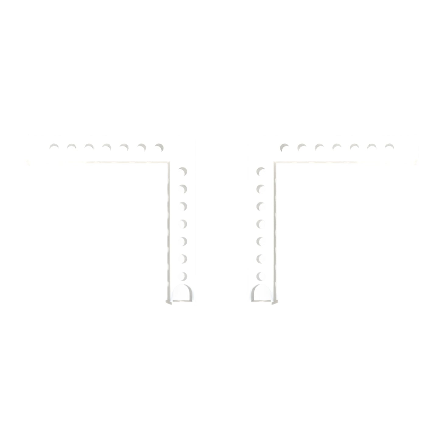White L-shaped steel crossmembers for modular rack and storage configurations from Rep Fitness UK | Shop Best Premium Gym Equipment for Home & Commercial Use Online