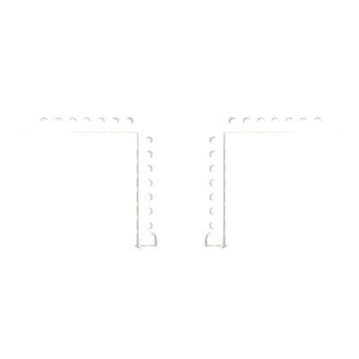 White L-shaped steel crossmembers for modular rack and storage configurations from Rep Fitness UK | Shop Best Premium Gym Equipment for Home & Commercial Use Online